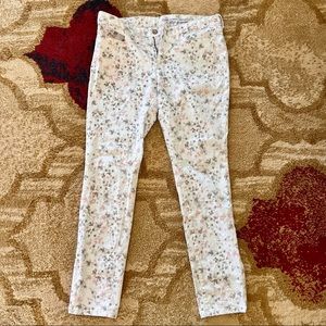 Gap Floral Pattern White Skinny Jeans Size US 8A